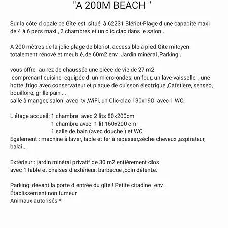 A 200 M Holiday home *